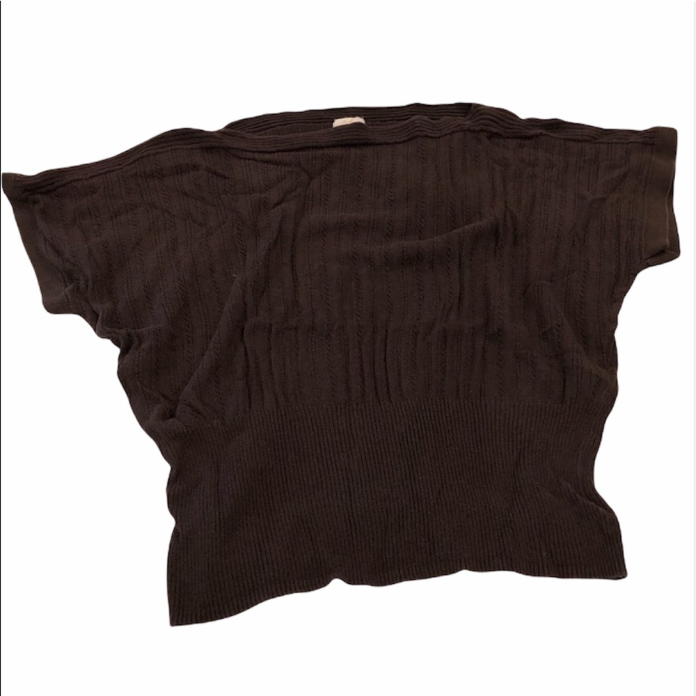 Brown Short Sleeve Sweater